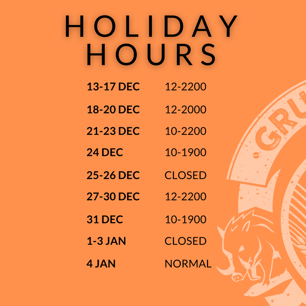 HOLIDAY OPENING HOURS 2023