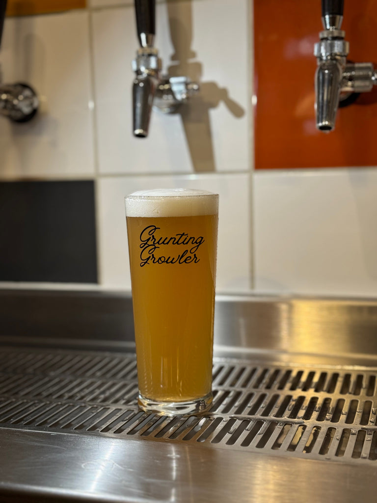 A  Bottleof Beer from Grunting Growler - Vintage Half-Pint Glass | Merch - available from Grunting Growler Craft Beer)