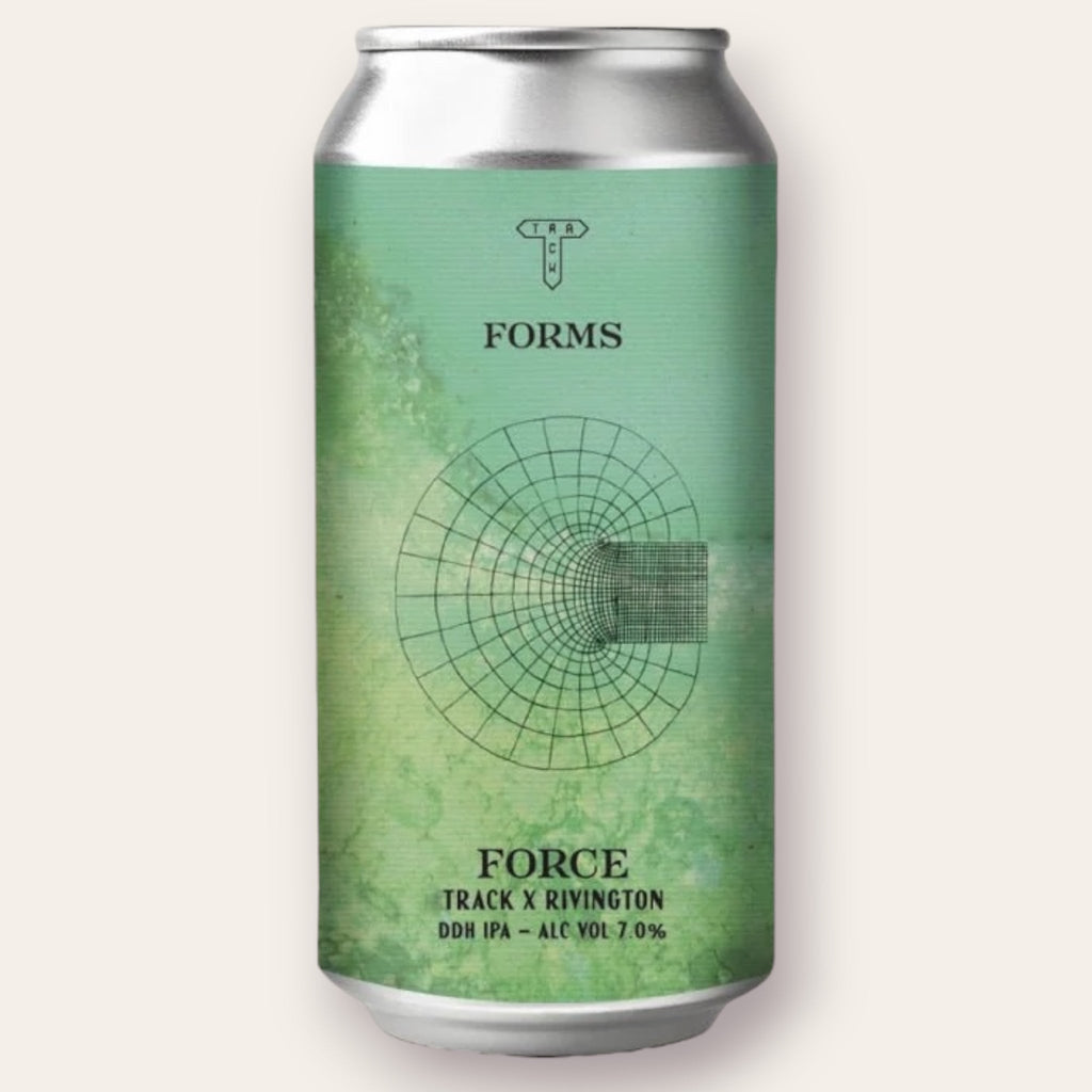 A 440ml Canof Beer from Track  - Force (collab Rivington) | Hazy IPA - available from Grunting Growler Craft Beer)