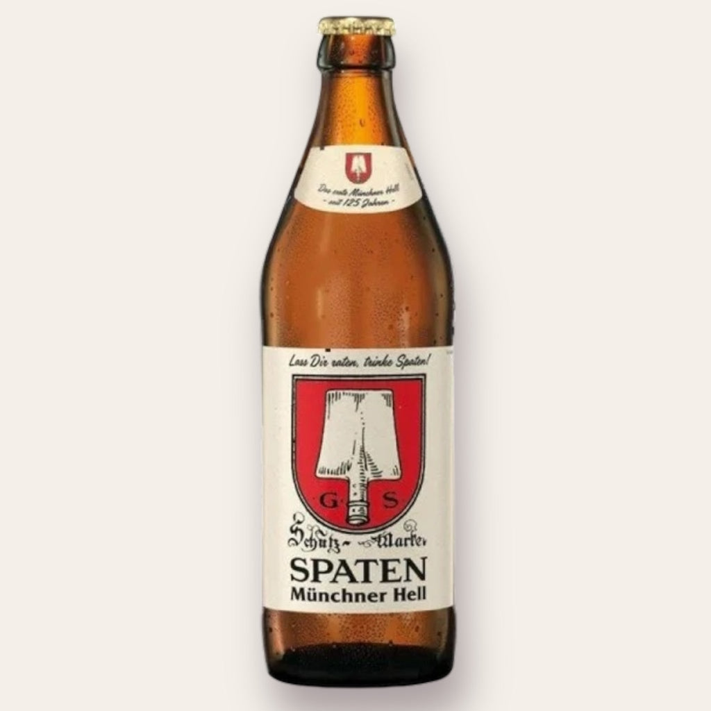 A 500ml Bottleof Beer from Spaten - Hell | Helles Lager - available from Grunting Growler Craft Beer)