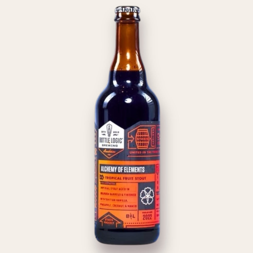 A 500ml Bottleof Beer from Bottle Logic - Alchemy of Elements | Imperial Stout - available from Grunting Growler Craft Beer)