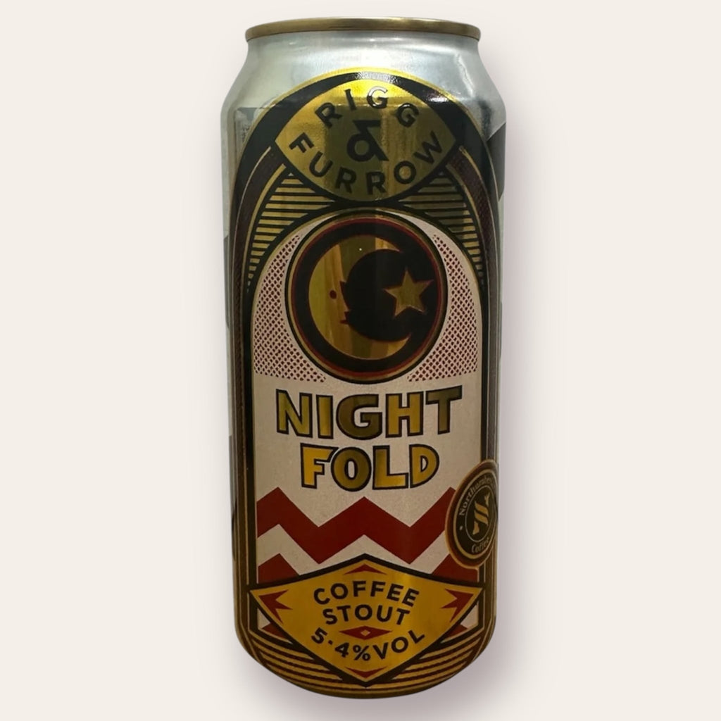 A 440ml Canof Beer from Rigg & Furrow - Night Fold | Stout - available from Grunting Growler Craft Beer)