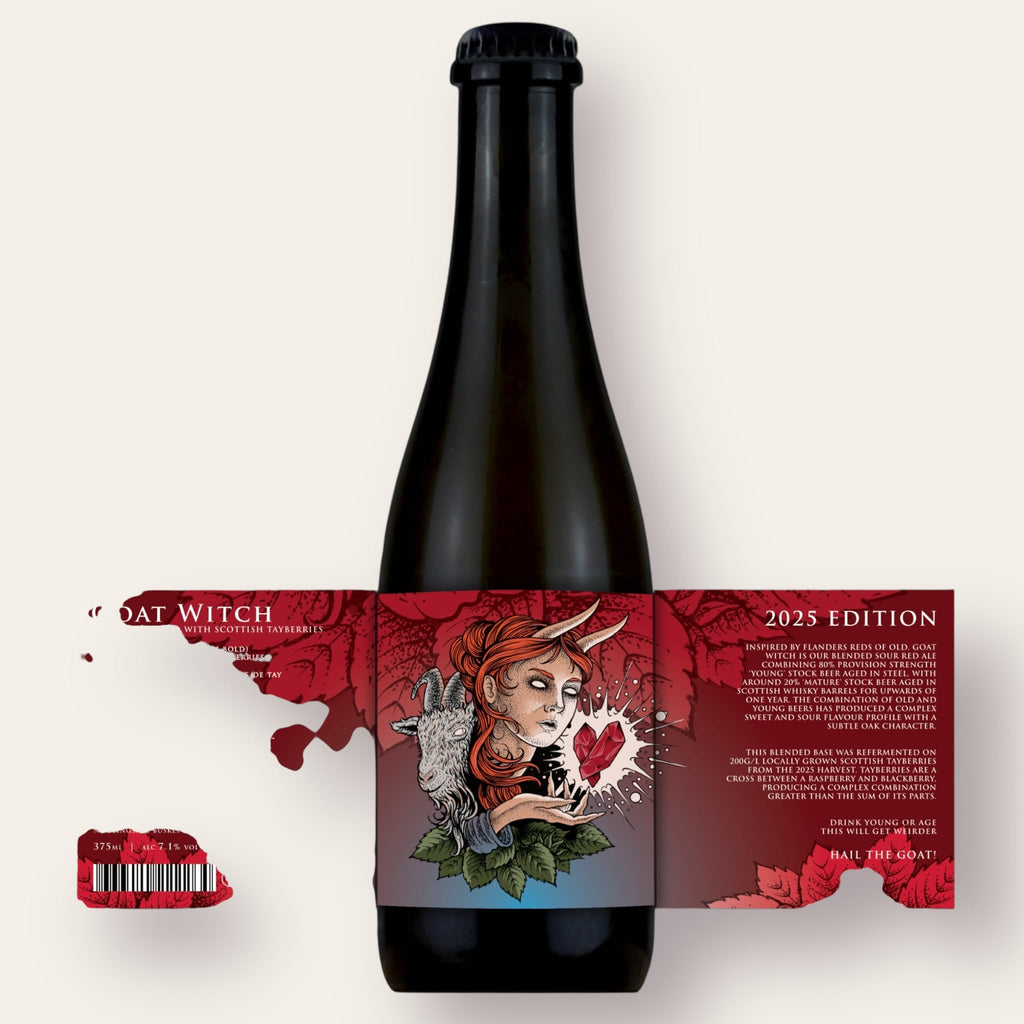 A 375ml Bottleof Beer from Holy Goat - Goat Witch | Flanders Red - available from Grunting Growler Craft Beer)