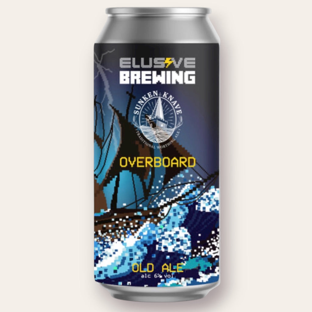 A 440ml Canof Beer from Elusive - Overboard | Strong Ale - available from Grunting Growler Craft Beer)