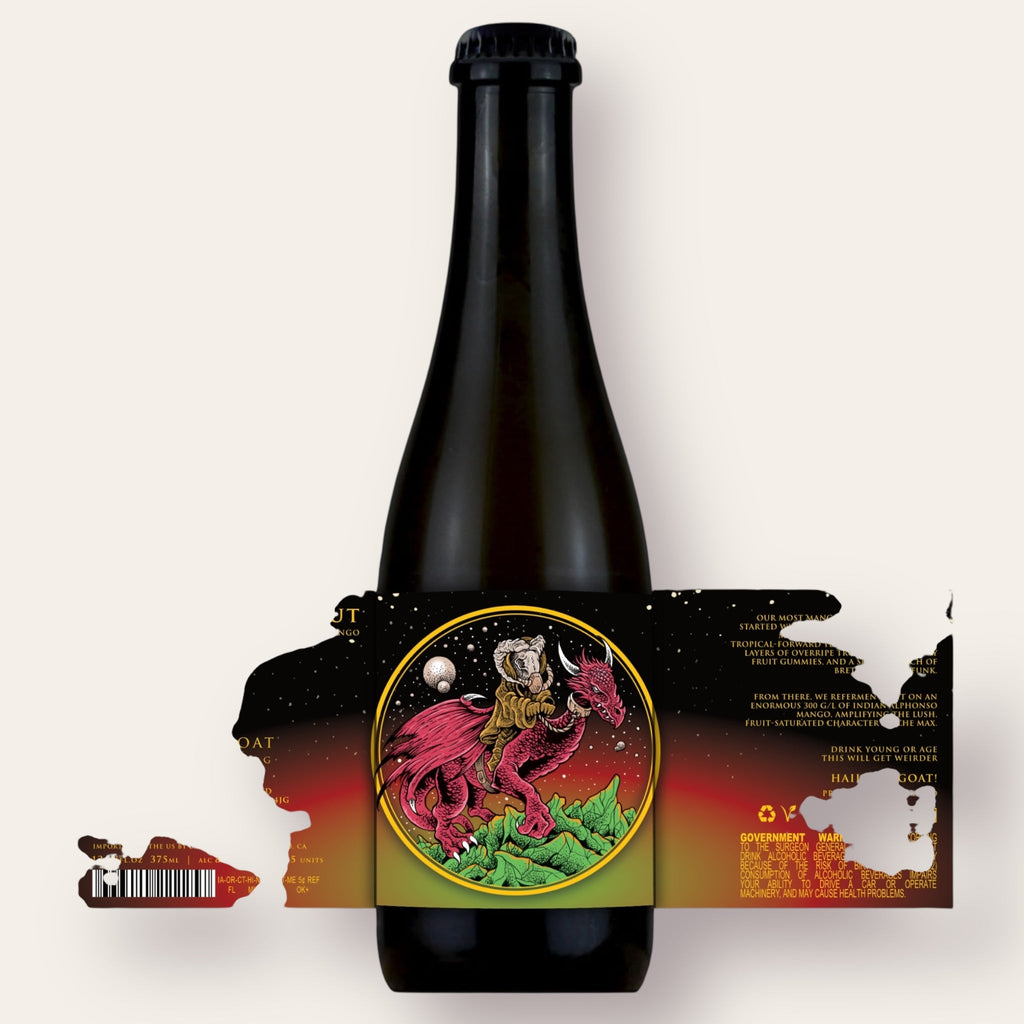 A 375ml Bottleof Beer from Holy Goat - Double Mangonaut | Fruited Sour - available from Grunting Growler Craft Beer)