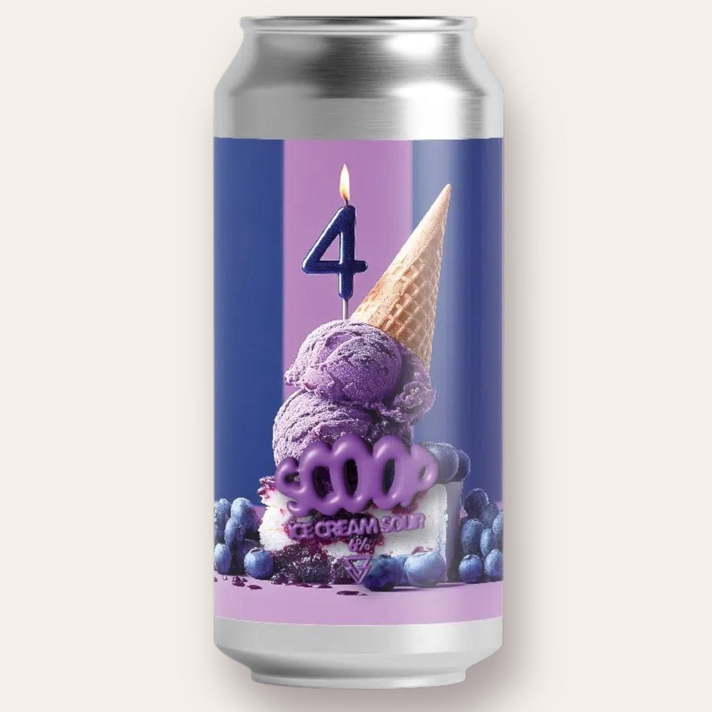 A 440ml Canof Beer from Azvex - Scoop: Blueberry Cheesecake | Pastry Sour - available from Grunting Growler Craft Beer)