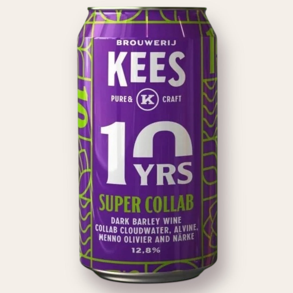A 330ml Canof Beer from Kees - 10 Years Super Collab | Barley Wine - available from Grunting Growler Craft Beer)