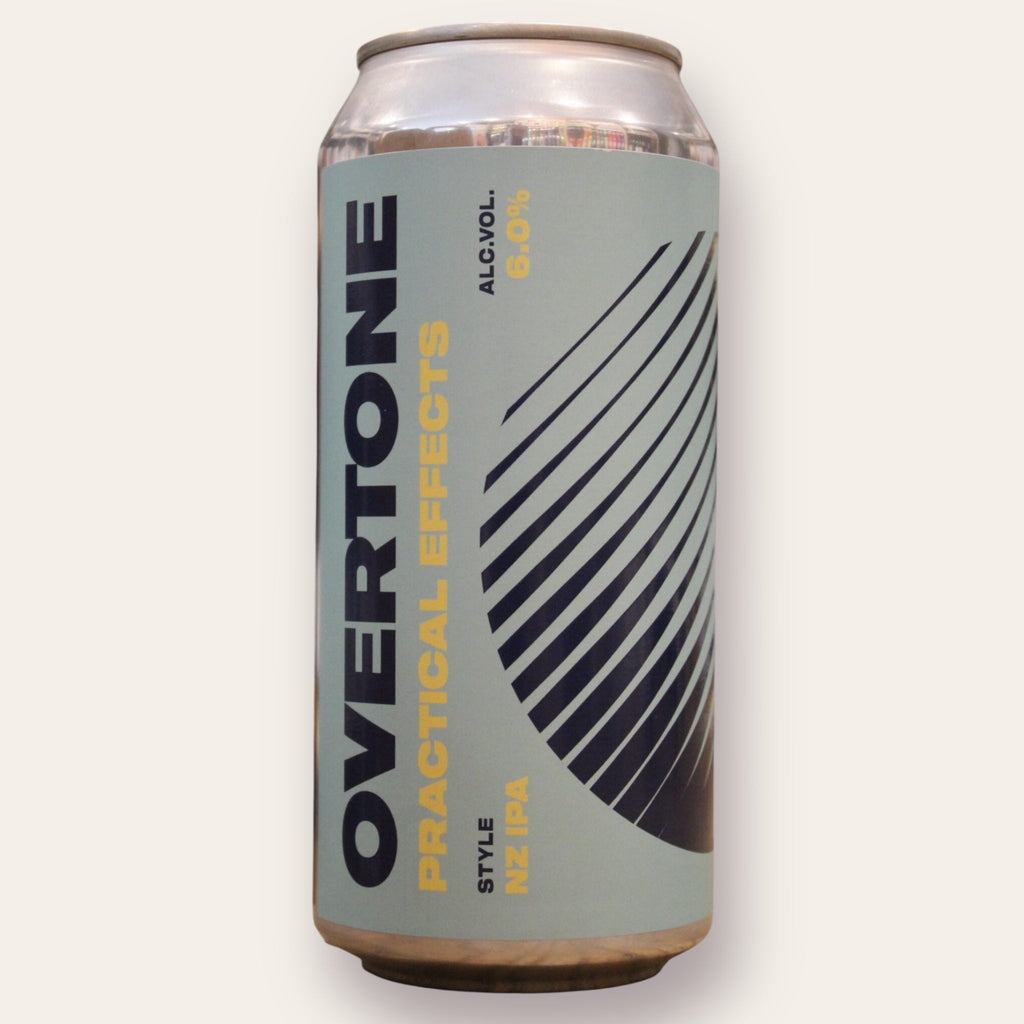 A 440ml Canof Beer from Overtone - Practical Effects | New Zealand IPA - available from Grunting Growler Craft Beer)