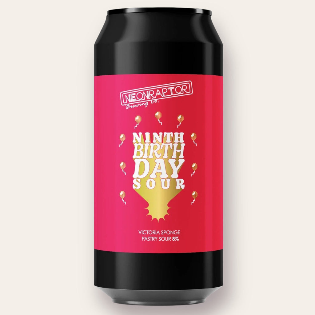 A 440ml Canof Beer from Neon Raptor Brewing Co - Ninth Birthday Sour | Pastry Sour - available from Grunting Growler Craft Beer)