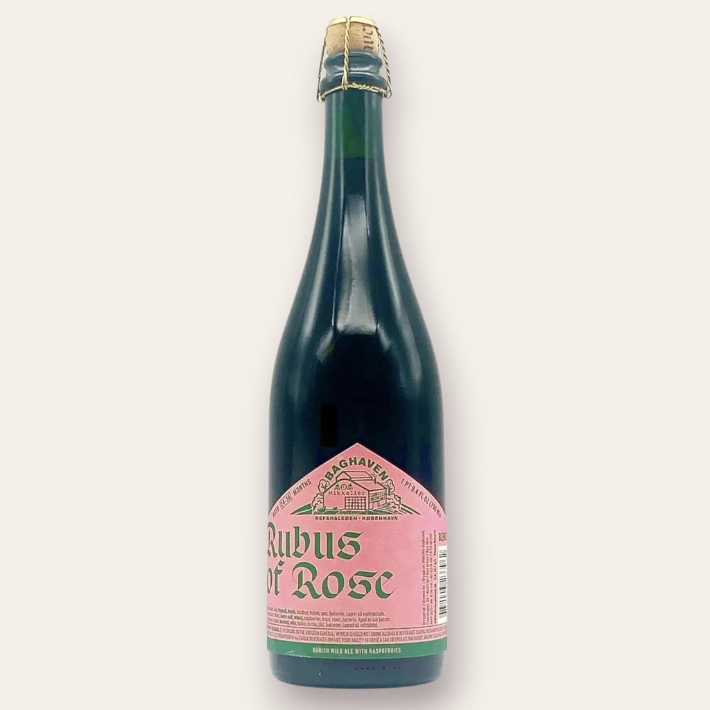 A 750ml Bottleof Beer from Mikkeller - Baghaven Rubus of Rose | Wild Ale - available from Grunting Growler Craft Beer)