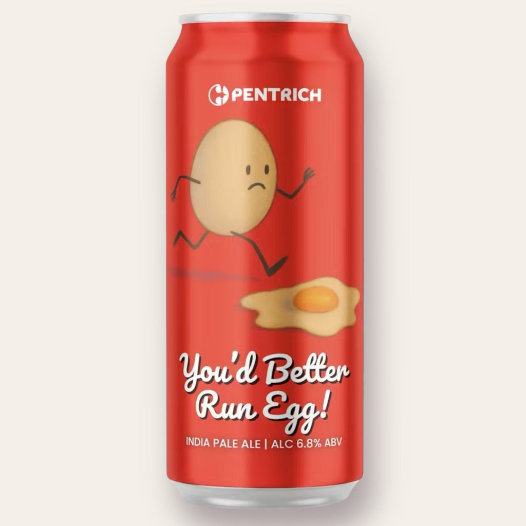 A 440ml Canof Beer from Pentrich - You'd Better Run Egg! | NEIPA - available from Grunting Growler Craft Beer)
