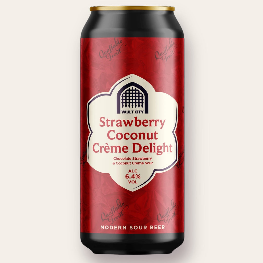 A 440ml Canof Beer from Vault City - Strawberry Coconut Creme Delight | Fruited Sour - available from Grunting Growler Craft Beer)