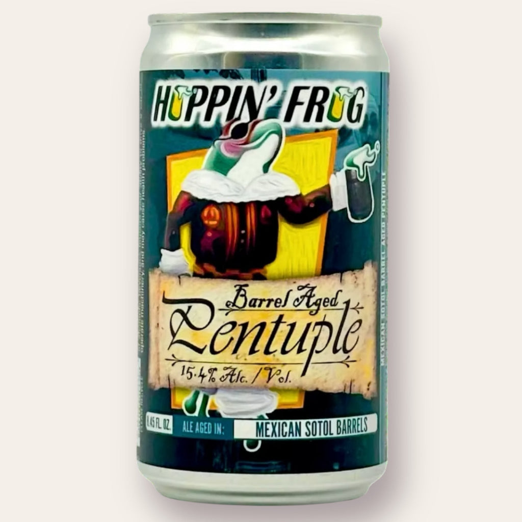 A 236ml Canof Beer from Hoppin' Frogs - Pentuple | Belgian Tripel - available from Grunting Growler Craft Beer)