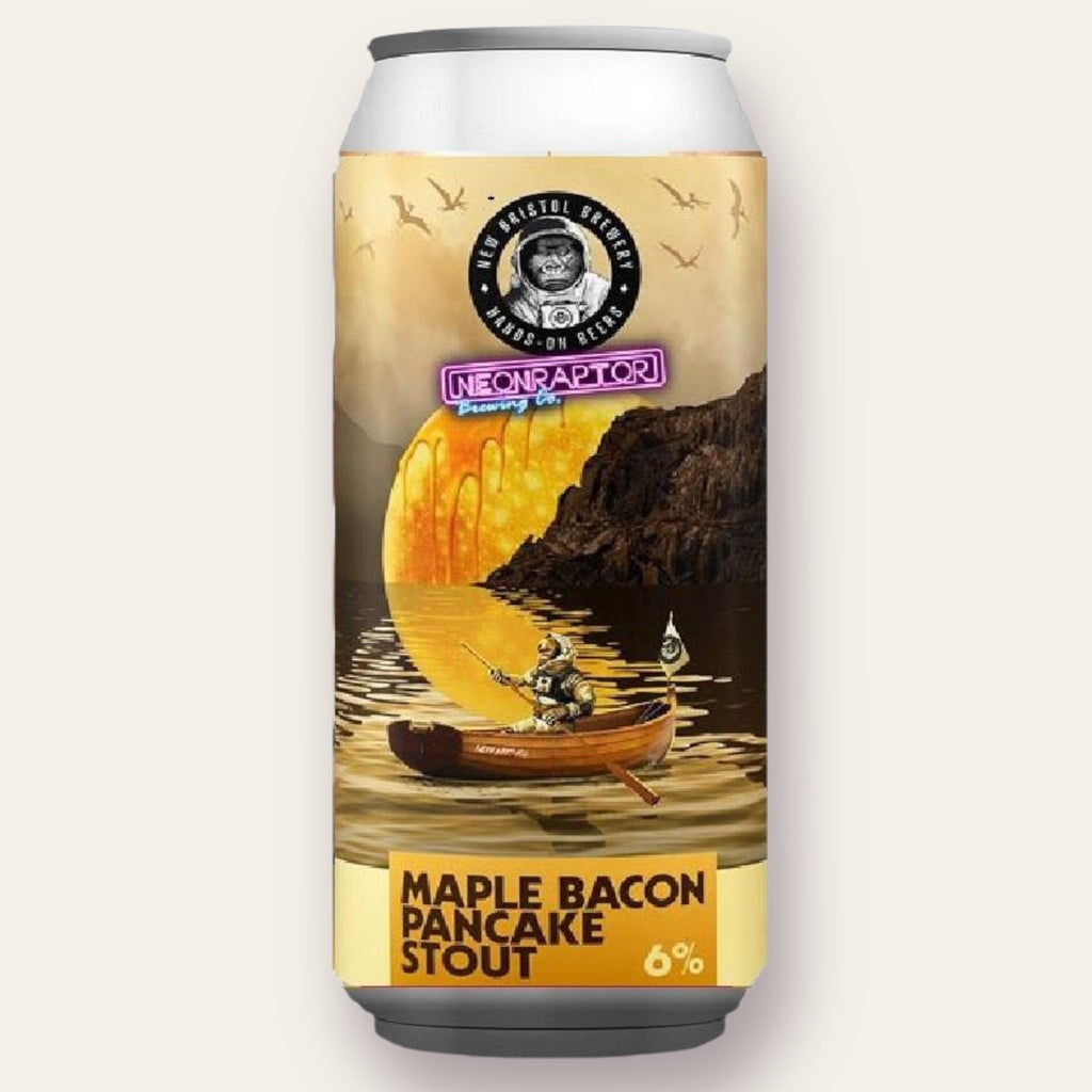 A 440ml Canof Beer from New Bristol - Maple Bacon Pancake | Pastry Stout - available from Grunting Growler Craft Beer)