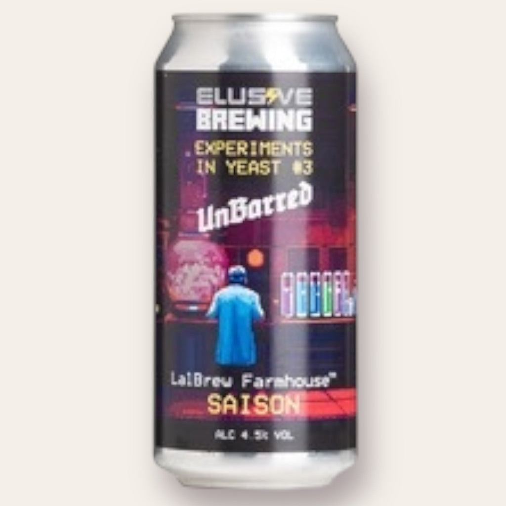 A 440ml Canof Beer from Elusive Brewing - Experiments in Yeast #3  | Farmhouse Saison - available from Grunting Growler Craft Beer)