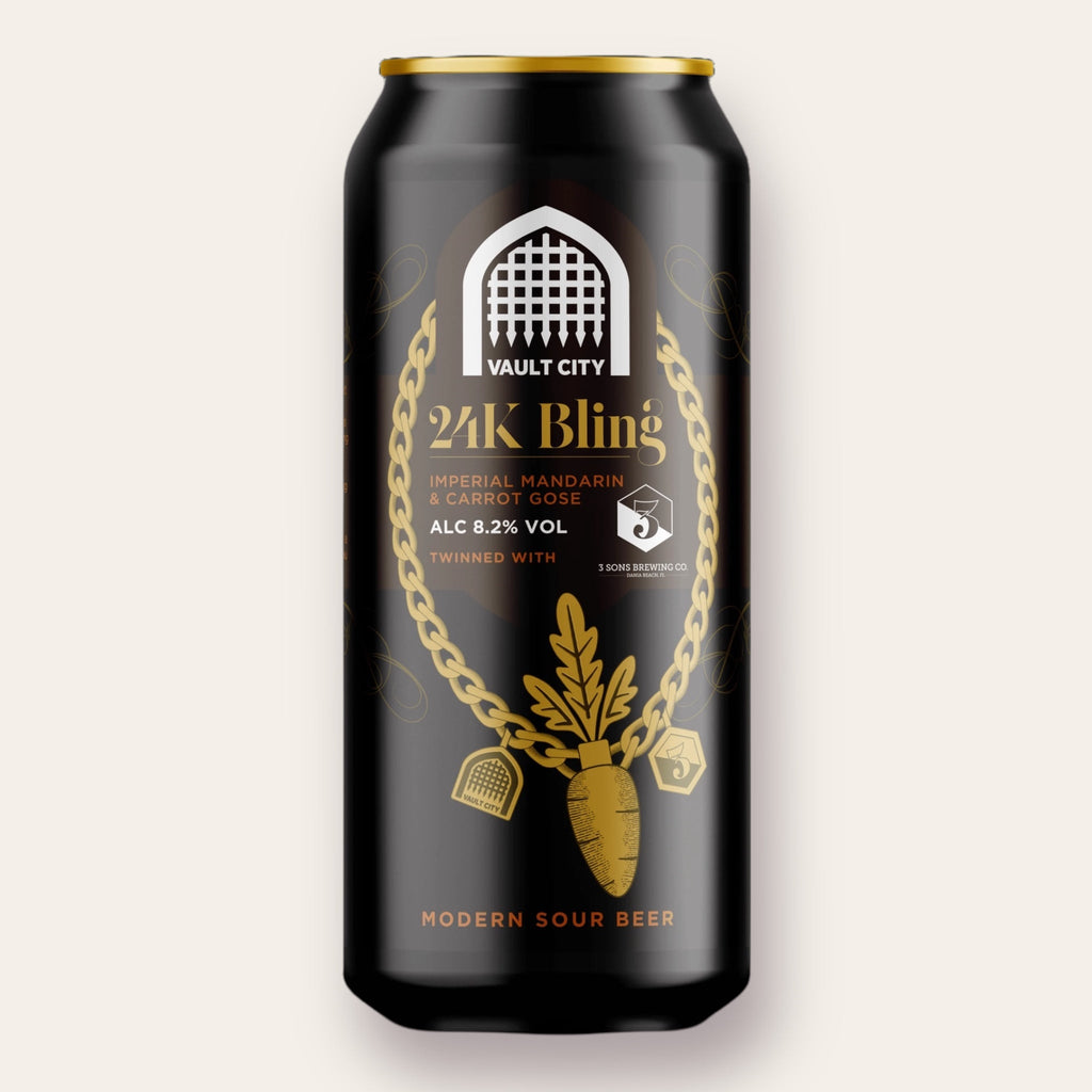 A 440ml Canof Beer from Vault City - 24k Bling | Pastry Sour - available from Grunting Growler Craft Beer)